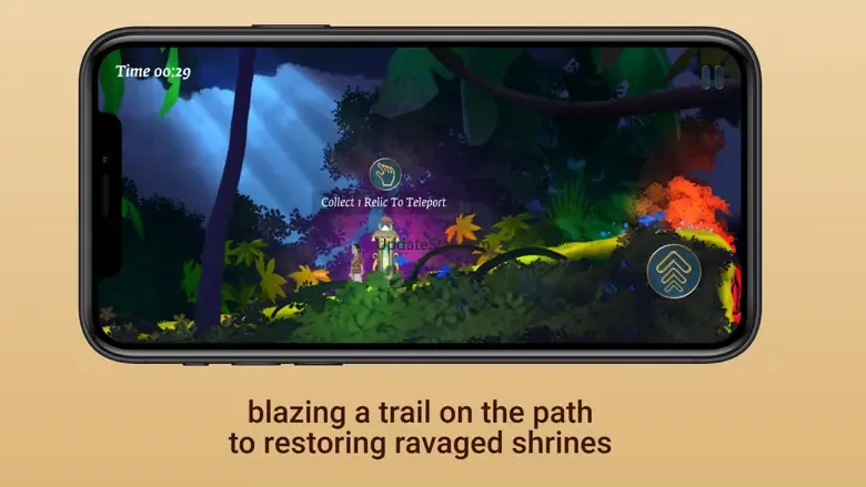 Kari and the Lost Shrines — Blazing a trail to restore ravaged shrines — relic collection prompts unlock teleport to the next shrine in th